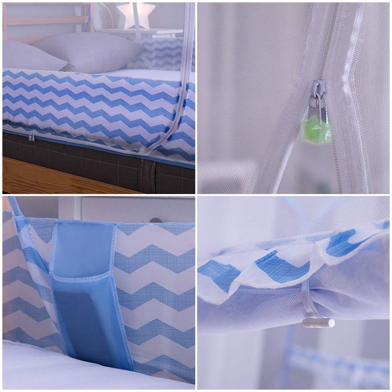 Jsanh Folding Mosquito Net Tent Canopy Curtains for Beds Pop Up King Size Portable Netting with Bottom Baby Adults L80XW72XH62inch - Image 3